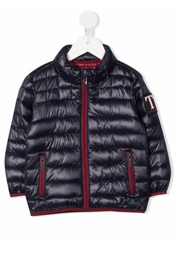 TRUSSARDI JUNIOR logo-patch puffer jacket - Blau