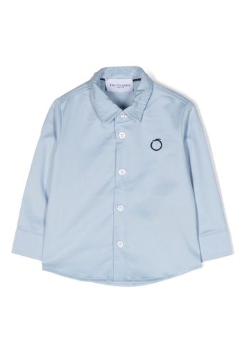 TRUSSARDI JUNIOR logo-embroidered cotton shirt - Blau