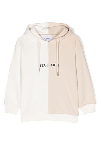 TRUSSARDI JUNIOR logo-print cotton hoodie - Weiß