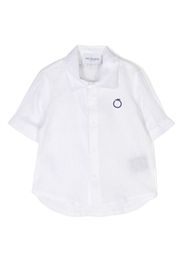 TRUSSARDI JUNIOR embroidered-logo linen shirt - Weiß