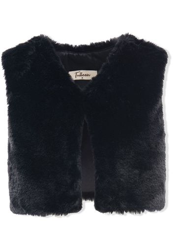 Tulleen faux fur vest - Schwarz