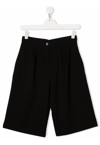 TWINSET Kids cropped pleated-detail trousers - Schwarz