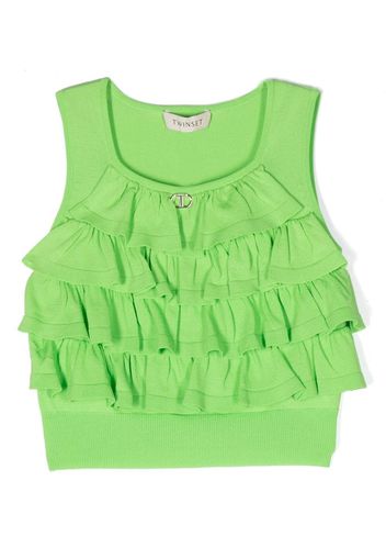 TWINSET Kids gathered-detail sleeveless blouse - Grün