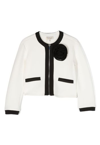 TWINSET Kids floral-appliqué jacket - Weiß