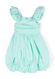 TWINSET Kids ruffle-detail pleated dress - Grün