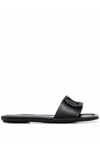 TWINSET logo plaque flat sandals - Schwarz