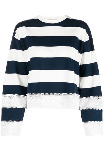 TWINSET round-neck striped sweatershirt - Blau