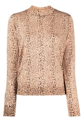 TWINSET leopard-print fine-knit jumper - Braun