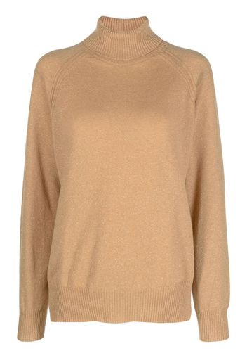 TWINSET Lurex roll-neck jumper - Nude