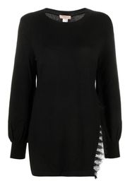 TWINSET lace-trim side-slit jumper - Schwarz