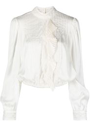 TWINSET floral-lace pleated blouse - Weiß