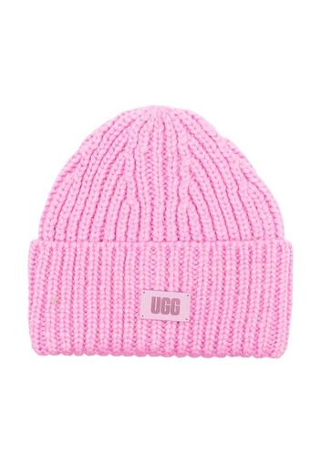 UGG Kids ribbed-knit beanie hat - Rosa