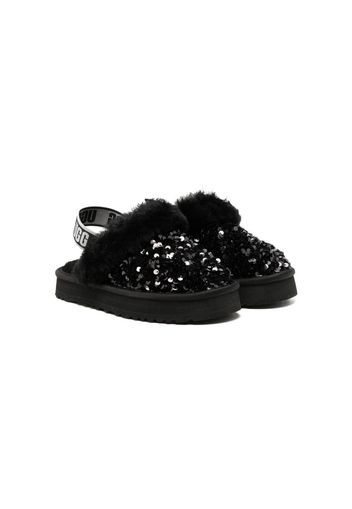 UGG Kids Funkette sequin-embellished slippers - Schwarz