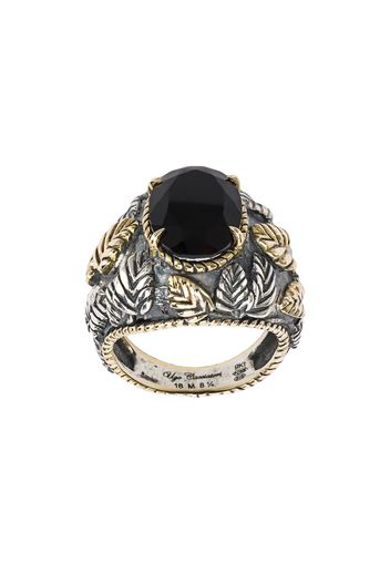 Ugo Cacciatori Ring mit Blattdesign - ONYX ARG: 12GRS OR: 7.48GRS