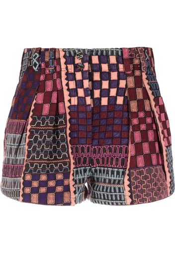 Ulla Johnson patchwork-print cotton shorts - Rot