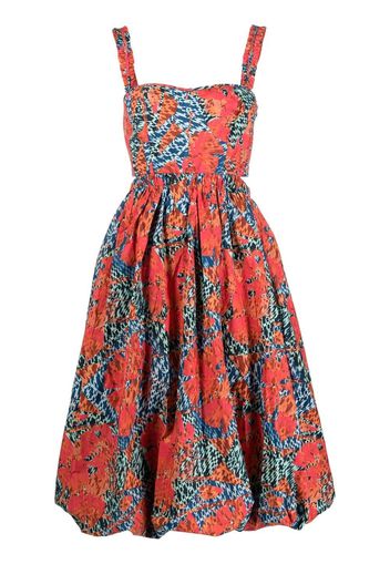 Ulla Johnson graphic-print sweetheart neck dress - Rot