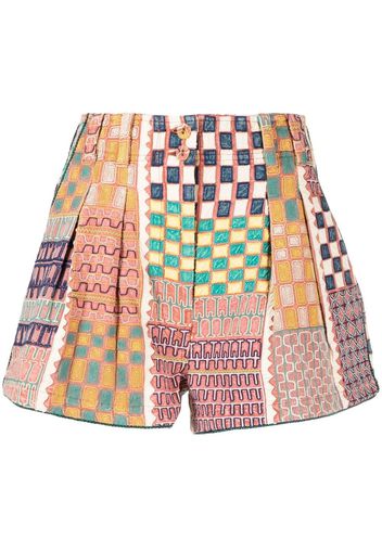 Ulla Johnson Freda geometric-patchwork print shorts - Mehrfarbig