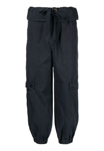 Ulla Johnson drawstring-waist tapered cotton trousers - Blau