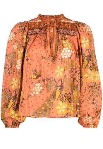 Ulla Johnson Rana tie-neck blouse - Orange