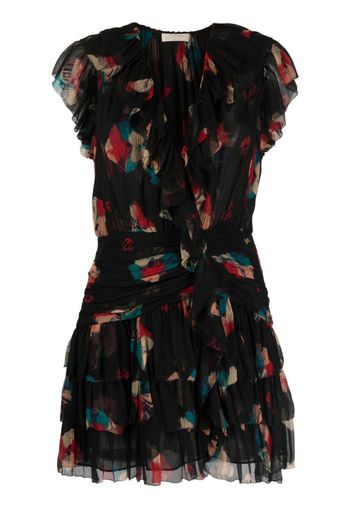 Ulla Johnson Minikleid mit grafischem Print - Schwarz