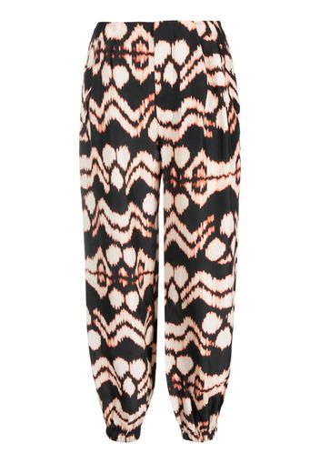 Ulla Johnson abstract-print straight trousers - Schwarz