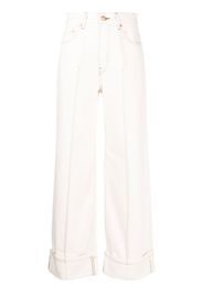 Ulla Johnson logo-patch wide-leg jeans - Weiß