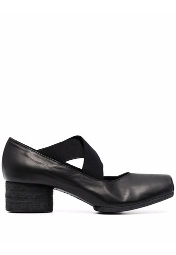 Uma Wang square toe elasticated pumps - Schwarz