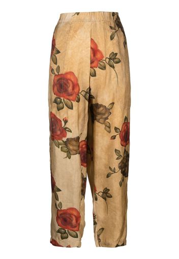 Uma Wang floral-print tapered trousers - Nude