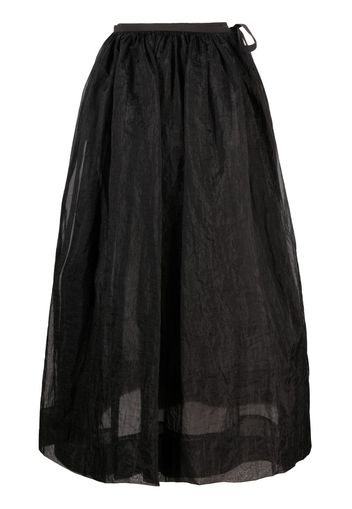 Uma Wang sheer tied-waist full skirt - Schwarz