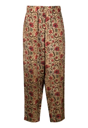 Uma Wang Tapered-Hose mit Blumen-Print - Nude