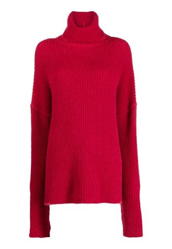 Uma Wang roll-neck ribbed-knit jumper - Rot