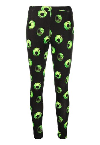 UNDERCOVER apple-print cotton leggings - Schwarz