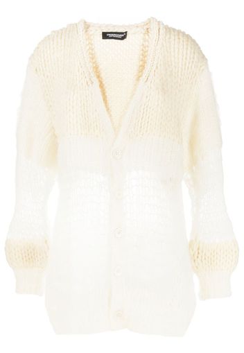 Undercover contrasting chunky knit cardigan - Weiß