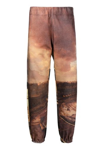 Undercover Jogginghose mit City-Print - Braun