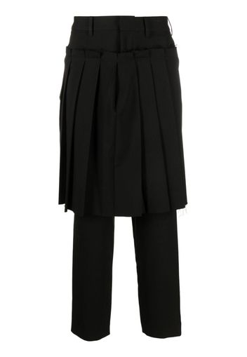 Undercover pleated-skirt tailored trousers - Schwarz