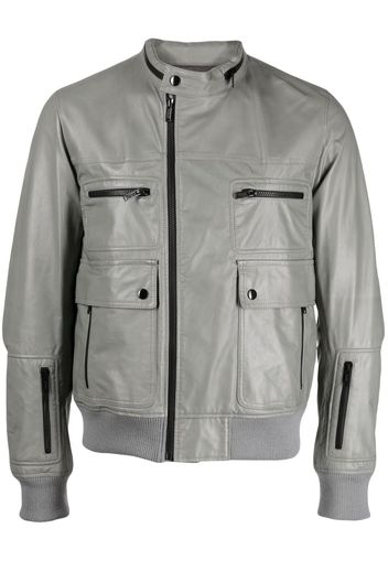 Undercover zip-up biker jacket - Grau