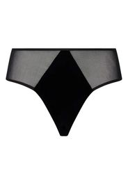 Undress Code Slip aus Mesh in Samtoptik - Schwarz