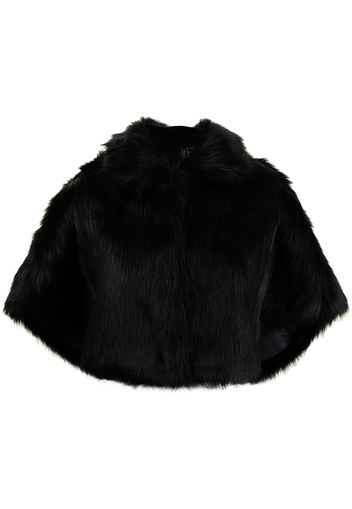 Unreal Fur Cape mit Faux Fur - Schwarz