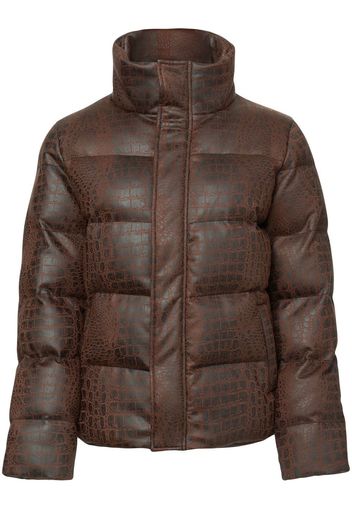 Unreal Fur Jacke mit Kroko-Effekt - Braun