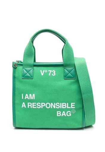 V°73 logo-print detail shoulder bag - Grün