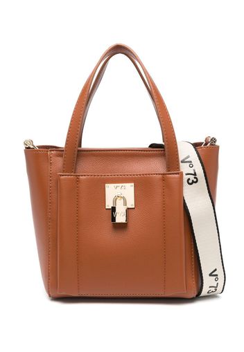 V°73 padlock-detail faux-leather tote bag - Braun