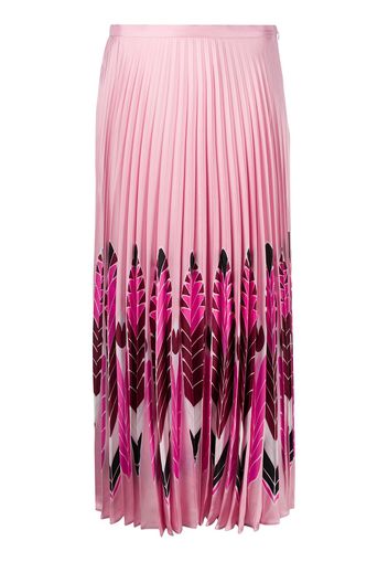 Valentino Faltenrock mit Print - Rosa