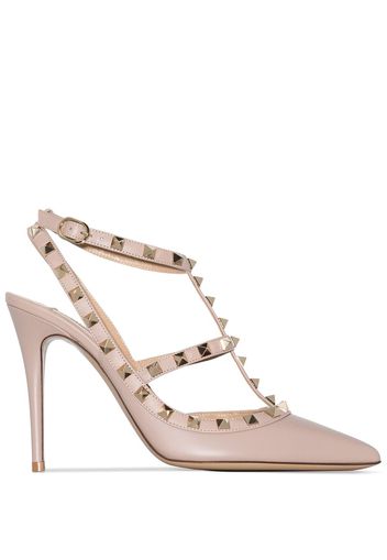 Valentino Garavani 'Rockstud' Pumps, 100mm - Nude