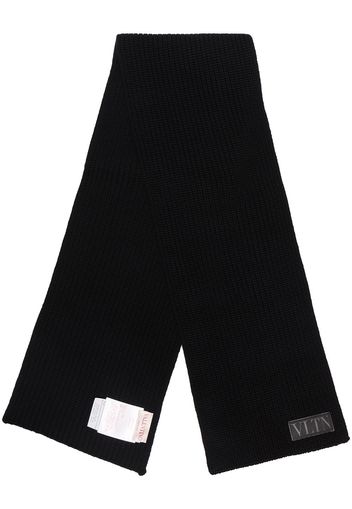 Valentino VAL LOGO WOOL SCARF BLACK - Schwarz