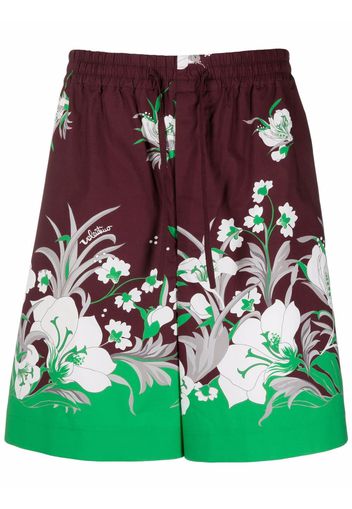 Valentino floral-print drawstring shorts - Rot