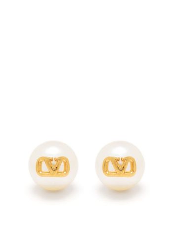 Valentino Garavani Vlogo pearl stud earrings - Weiß