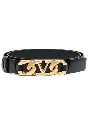 Valentino Garavani chain V-logo buckled belt - Schwarz