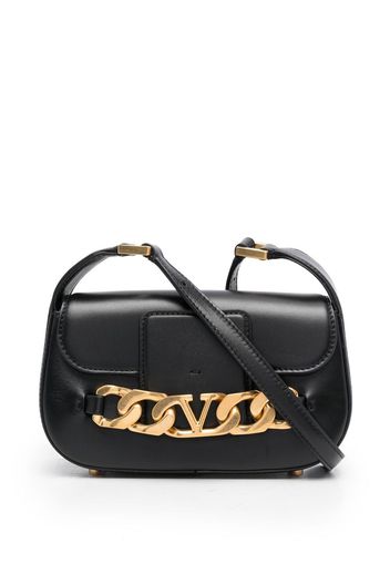 Valentino Garavani VLogo leather crossbody bag - Schwarz