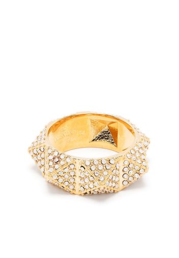 Valentino Garavani crystal-embellished Rockstud ring - Gold