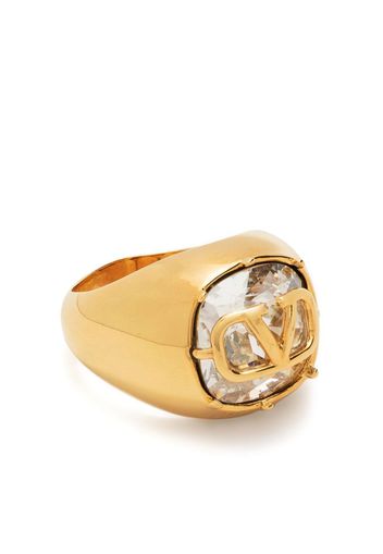 Valentino Garavani VLogo crystal ring - Gold
